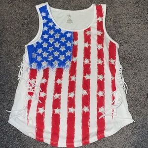 Girls American Flag Tank Top
